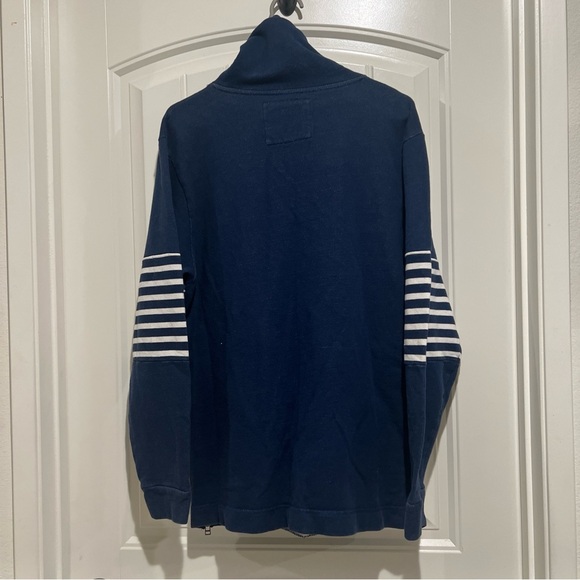 SPMK Space Monkeys Blue Stripped Long Sleeve Hoodie High Neck Sweatshirt Men’s L - Picture 2 of 10